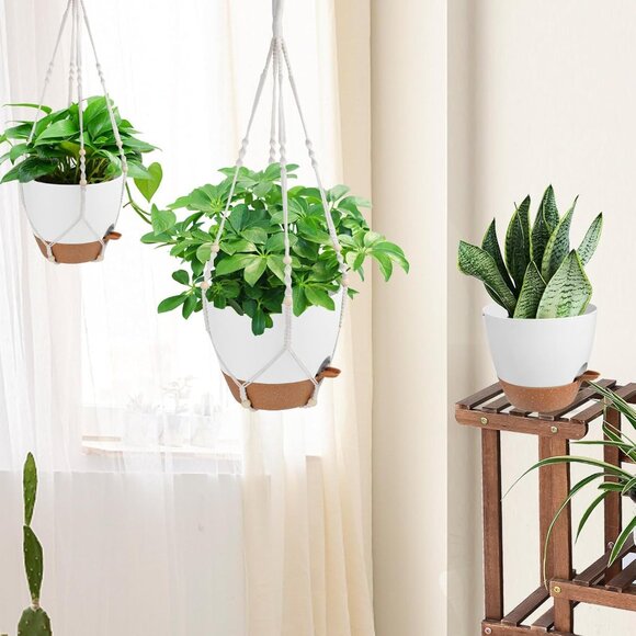 41.5 Inch Macrame Plant Hanger Indoor Outdoor with 12 Inch Flower Pot, Hanging P - Picture 7 of 7